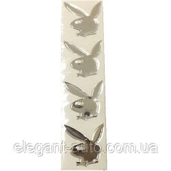 Наліпка силіконова "Playboy" хром.велика (5шт.)