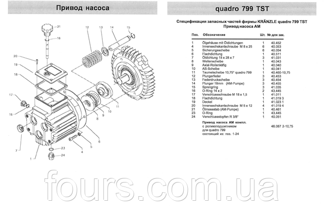 Запасные части на Kranzle Quadro 799 TS*T купить недорого у