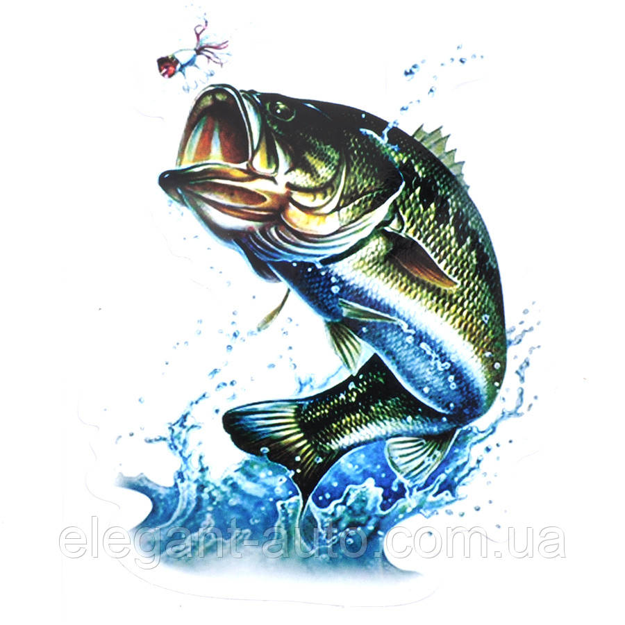 Наліпка "Окунь" у стрибку 13х16см (1шт)