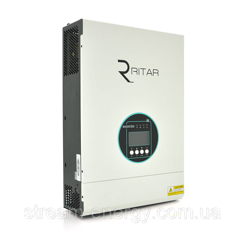 Гібридний інвертор RITAR RTSVMH-MPPT-5048, 5000W, 48V, 160-275V, MPPT (80А, 120-430 Vdc), фото 1