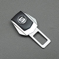 Заглушка ременя безпеки метал "Seat" (1шт) цинк.сплав + шкіра (тип №2)
