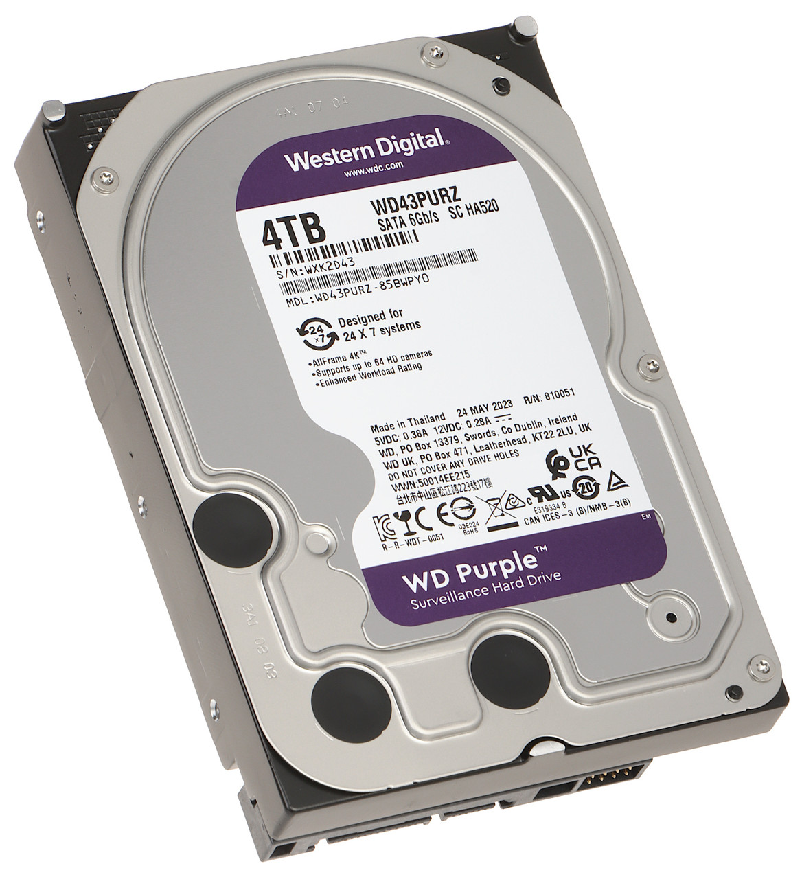 HDD 4TB жорсткий диск для відеоспостереження WD Purple 4TB