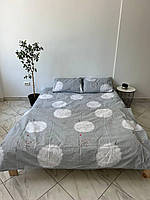 Двуспальний комплект постельного белья "Дарси" серый с одуванчиками