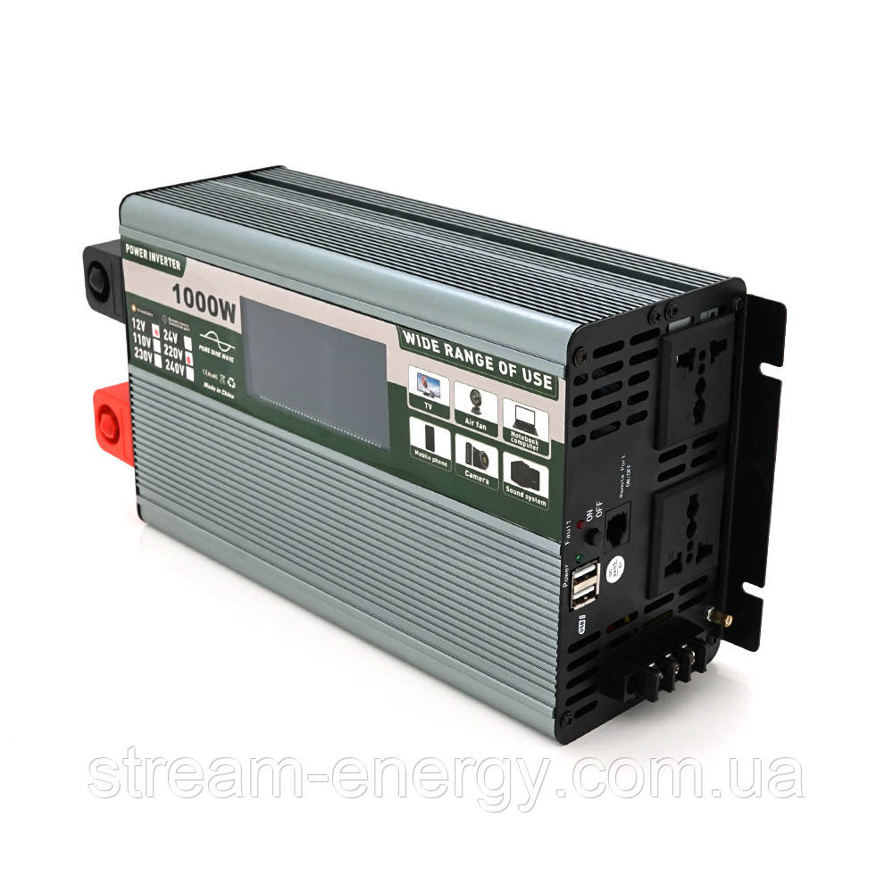 Інвертор 1кВт з правильною синусоїдою Demuda DMDPSW-1000W, фото 1