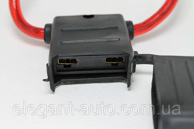 Корпус запобіжника "євро" гумовий MAXI SQ-1090 (чорний+червоний дріт d 1,5 кв.)(Україна)