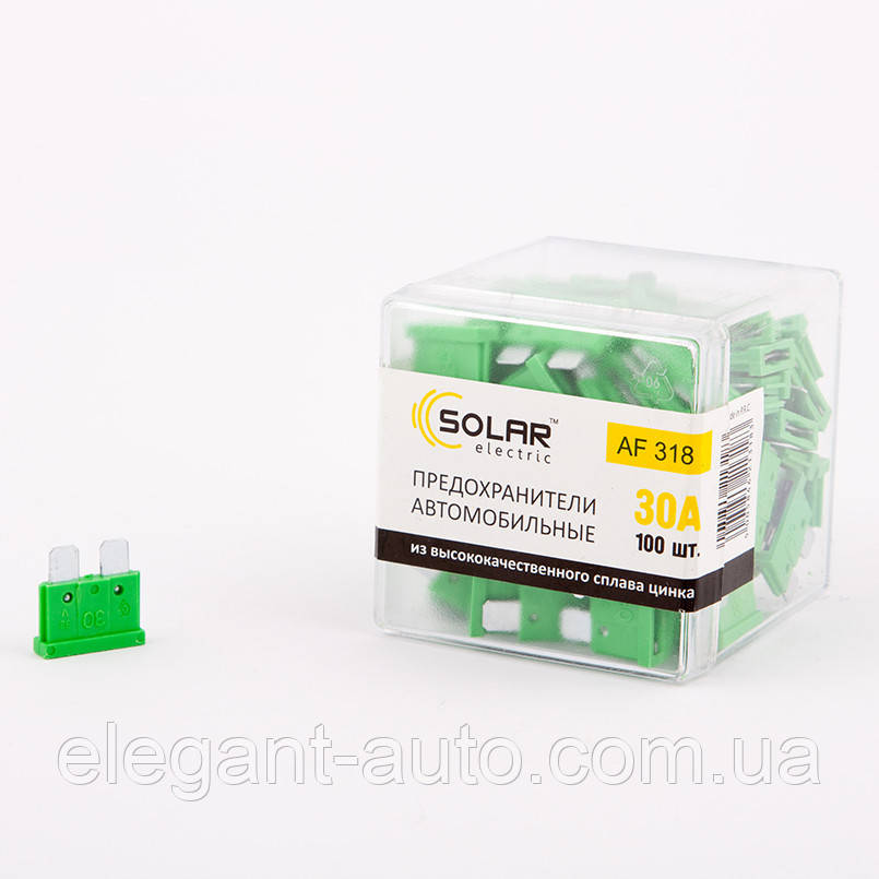 Запобіжники стандарт 30А "Solar" AF-318 (100шт)