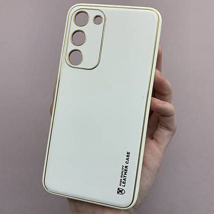 Чохол для Samsung Galaxy S23 Plus шкіряний матовий чохол із захистом камери на телефон самсунг с23 плюс білий u9h, фото 1