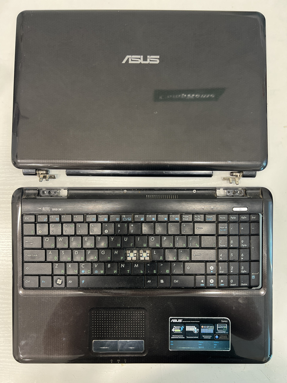 Розбирання ноутбука Asus K50IJ корпусні частини