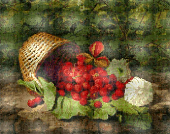 AMO7437 Діамантова мозаїка на підрамнику Кошик з полуницею, 40х50 см, фото 1