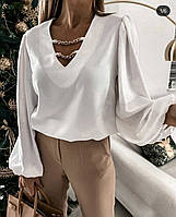 Женская стильная блузка софт 42-44,46-48 белый,черный
