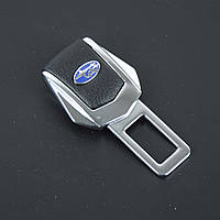 Заглушка ременя безпеки метал "Subaru" (1шт) цинк.сплав + шкіра (тип №2)