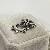 Подарунок хлопцю дівчині - кліпси з шипами сережки-обманки без проколу з медичної сталі у оксамитовому футлярі