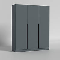 Шафа двостулкового кольору антрацит три двері з полицями прямої сучасної Urban 1800 Урбан ДСП 16 мм Luxe Studio