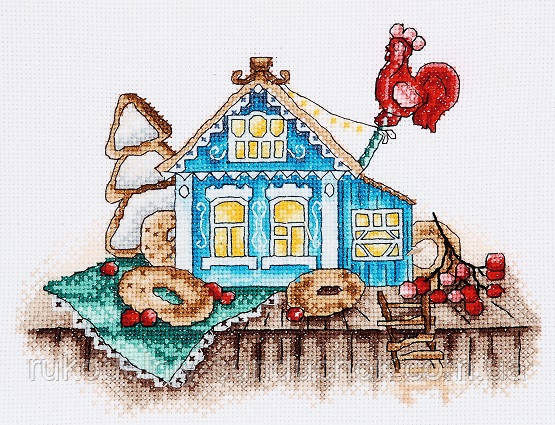 5092 Будиночок з сушками. Alisena. Набір для вишивки нитками, фото 1