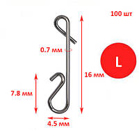 Застібка безвузлова L, Корея, 100 шт. Безузлові застібки для прив'язування плетінки без використання вузла