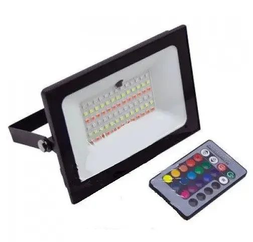 Прожектор LED 50w RGB+пульт IP65 LEMANSO чорний, фото 1