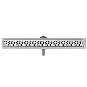 MASTER LINEA Brisa лінійний трап 600мм, поворотний сифон, з решіткою хвиля, cepillado cromo Арт. 9046.211014, фото 3