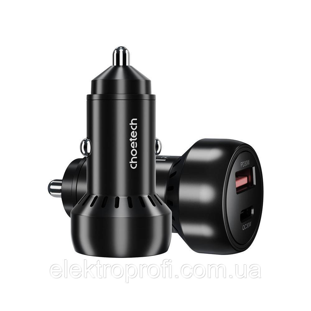 Швидкий зарядний пристрій Choetech USB Type C PD / USB QC3.0 60W чорний (TC0014)