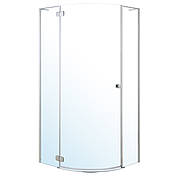 BENITA Left душова кабіна 90*90*190см напівкругла, розпашна, профіль cromo, скло прозоре 8 мм, без піддону Арт. 1017.114600L(2