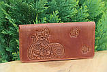 Шкіряний гаманець ручної роботи, якісний клатч-гаманець, фото 4