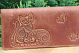 Шкіряний гаманець ручної роботи, якісний клатч-гаманець, фото 5