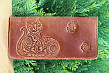 Шкіряний гаманець ручної роботи, якісний клатч-гаманець, фото 6