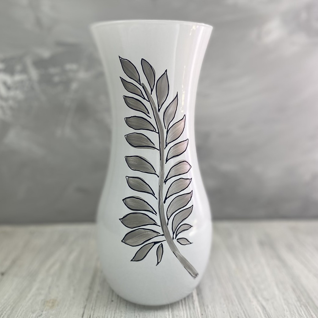 Ваза біла "Листок" Н=25, фото 1