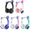 Бездротові Bluetooth навушники з котячими вушками VZV-23M на 400 mah, Рожеві / Дитячі навушники з підсвічуванням, фото 3