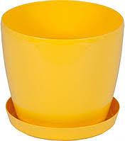 Кашпо  Магнолія ЖОВТИЙ 1,5л з підставкою