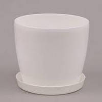 Кашпо  Магнолія БІЛИЙ ПЕРЛАМУТР 2л з підставкою