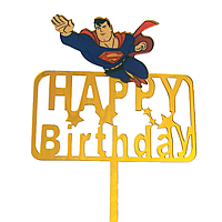 Топпер для торта Happy Birthday | Super Man