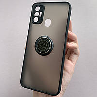 Чохол для Tecno Spark 7 Go (KF6m) чохол Totu з кільцем з підставкою на телефон техно спарк 7 го чорний m8n