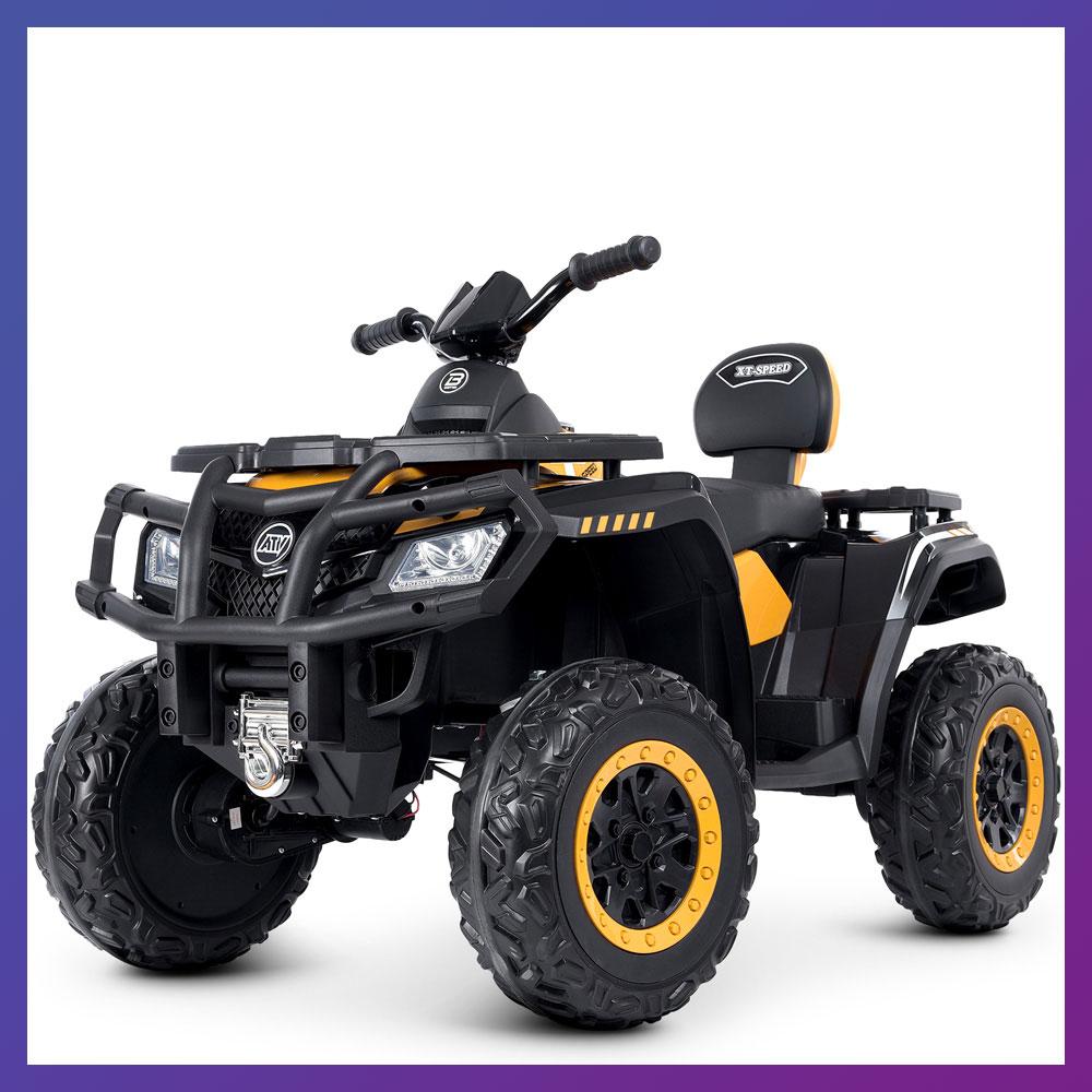 Дитячий електроквадроцикл на акумуляторі Bambi M 4868 для дітей 3-8 років жовтогарячий