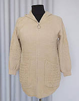 Женская куртка альпака на молнии с капюшоном и накладными карманами 50/52 р