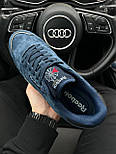 Чоловічі кросівки Reebok Classic M Dark Blue White весна-осінь замшеві сині. Живе фото (рібок класік), фото 8