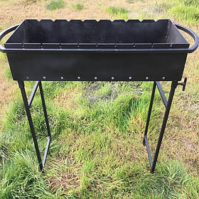 Мангал універсальний для відпочинку на природі зі знімними ніжками на 9 шампурів (4 мм)