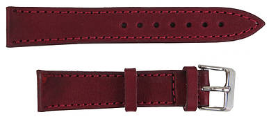 Ремінець для годинника зі шкіри Mykhail Ikhtyar Ш20 мм бордовий
