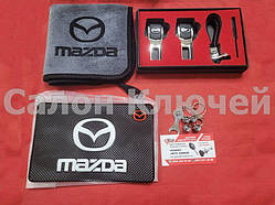 Подарунковий набір для Mazda No2 (заглушки, брелок, мікрофібра, силіконовий килимок, ковпачки)