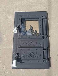 Дверцята спарені чавунні з термосклом 530*310 мм "ЛОЗА"
