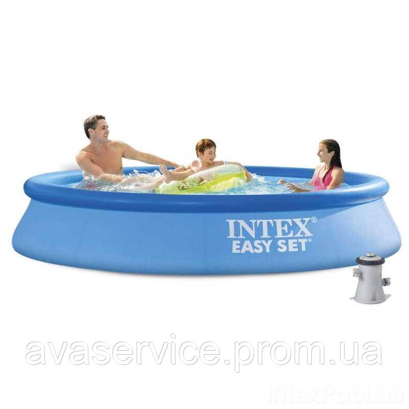 Надувний басейн Intex 28118 Easy Set, 305 х 61 см, наливний басейн, 3077л, з фільтр-насосом (1250 л/год)