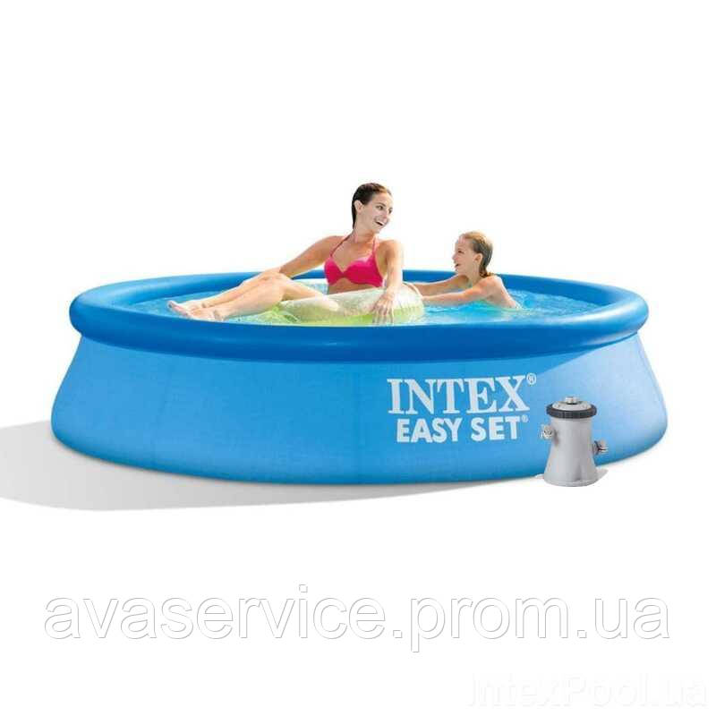 Надувний сімейний басейн Intex 28108 Easy Set, 244 х 61 см, наливний басейн, 1942л, фільтр-насос (1250