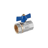 Кран шаровой Valves 3/4" ВВ PN30 синяя бабочка