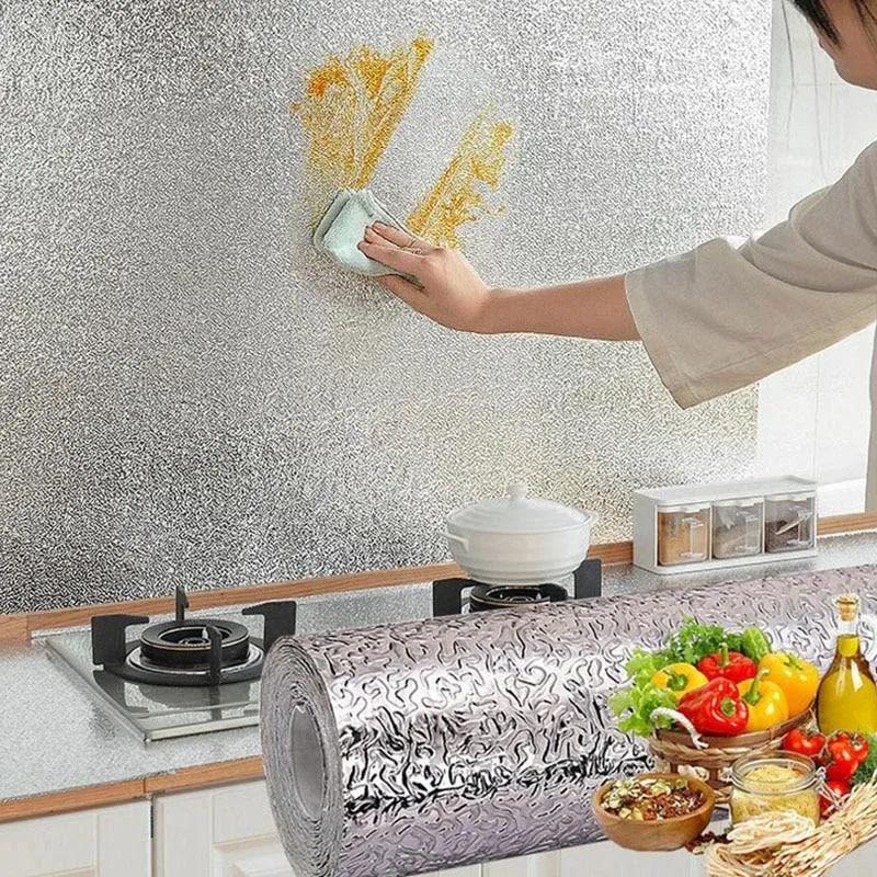 Фольга самоклеющаяся на кухню для защиты стен и поверхности 60см×3м [ОПТ] - фото 3 - id-p1927121392