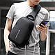Рюкзак з однією лямкою (крос боді) Mark Ryden Mini Secret MR7056 з USB об'ємом 6л. Чорний, фото 3