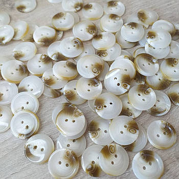 Ґудзик мушля 2 отвори 20 мм 80 шт./1уп Кремовий (KG-10456)