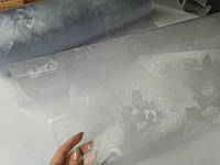 Мягкое стекло с объемным рисунком 3 D эффект Роза веточка, ширина 80 см