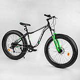 Велосипед спортивний фетбайк CORSO «Avalon» 26" 95583, рама алюмінієва 17", обладнання Shimano 7 швидкостей, фото 3