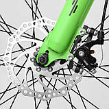 Велосипед спортивний фетбайк CORSO «Avalon» 26" 95583, рама алюмінієва 17", обладнання Shimano 7 швидкостей, фото 6