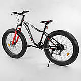 Велосипед фетбайк спортивний CORSO «Avalon» 26" 21085, рама алюмінієва 17", обладнання Shimano, 7 швидкостей, фото 4
