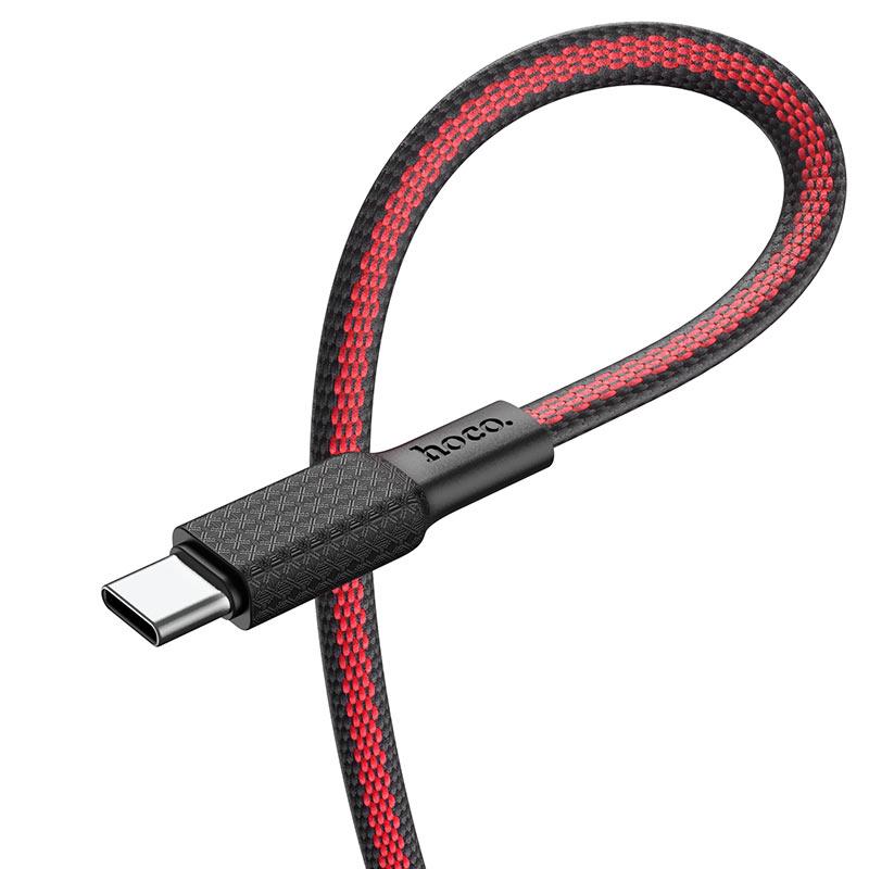 Кабель Hoco X69 60W Type-C to Type-C чорно-червоний